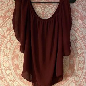 Charlotte Russe- Burgundy Red Blouse
